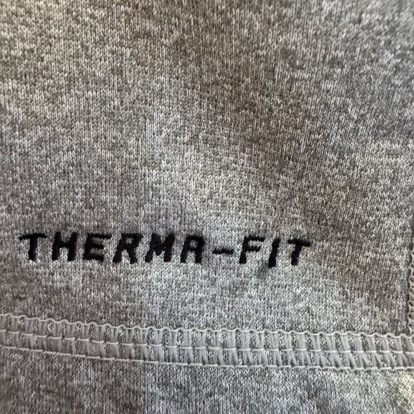 Nike Therma-Fit Men’s Gray Hoodie Just Do It Red Green Logo Medium Sweatshirt - Picture 5 of 10